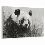 Monochrome Panda Canvas Print - Black and White Panda Art