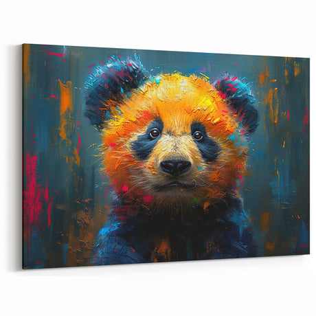 Vivid Color Splash Panda Canvas Print - Panda Bear Art
