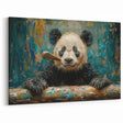 Charming Panda with Paintbrush Canvas Print - Panda Art