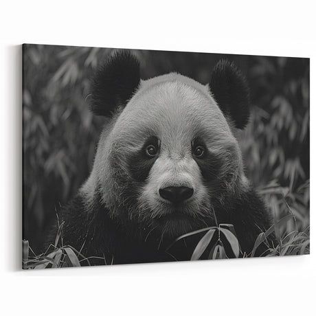 Serene Black and White Panda Canvas Print - Panda Photography