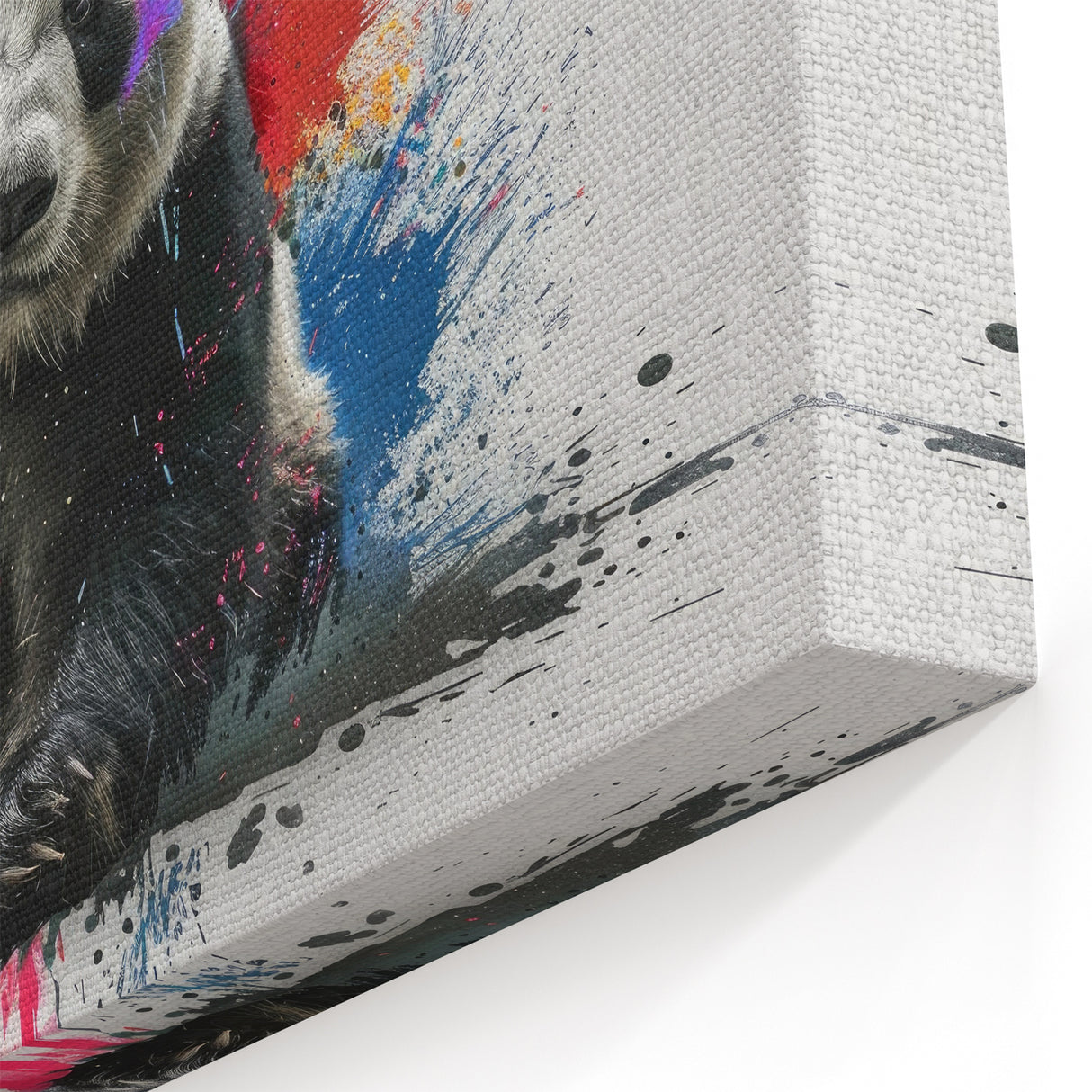 Playful Color Splash Panda Canvas Print - Panda Bear Art