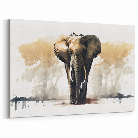 Abstract Elephant Art - Modern Safari-Inspired Canvas Print