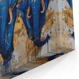 Vibrant Blue Elephant Wall Art - Bold Canvas Print for Modern Decor