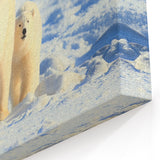 Polar Bear and Cub - Arctic Wildlife Canvas Art