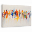 Vibrant Figurative Abstract Wall Art - Colorful Crowd Watercolor Print