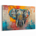 Colorful Abstract Elephant Art - Vibrant Safari-Inspired Canvas Print