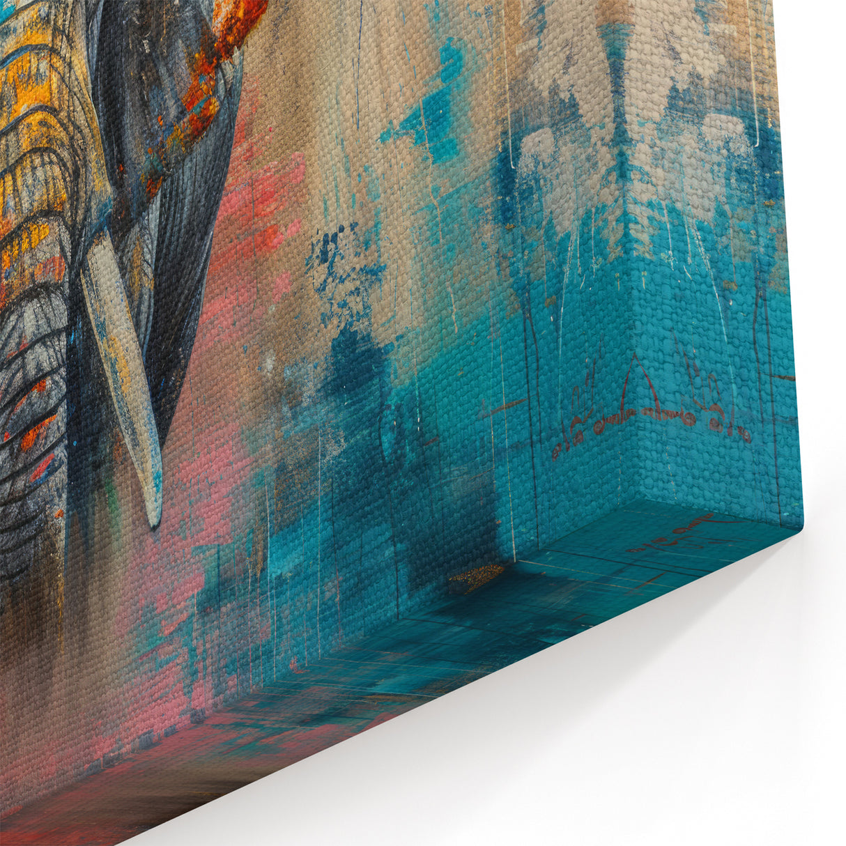 Colorful Abstract Elephant Art - Vibrant Safari-Inspired Canvas Print