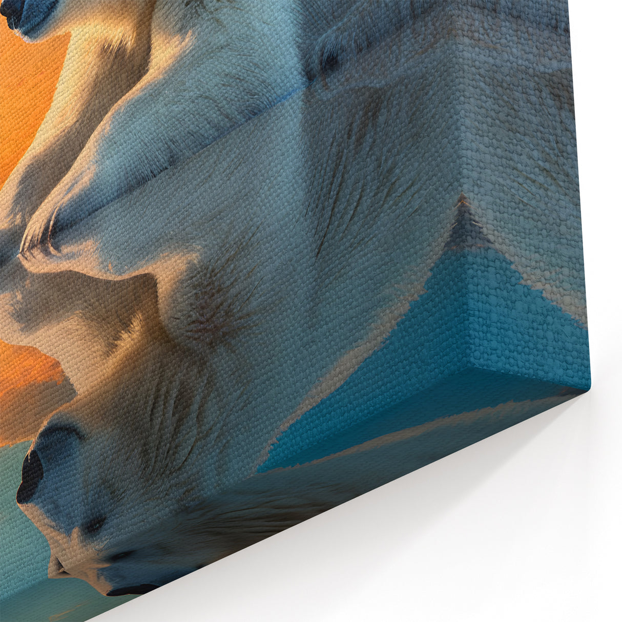 Polar Bear at Sunset Reflection - Wildlife Arctic Canvas Art
