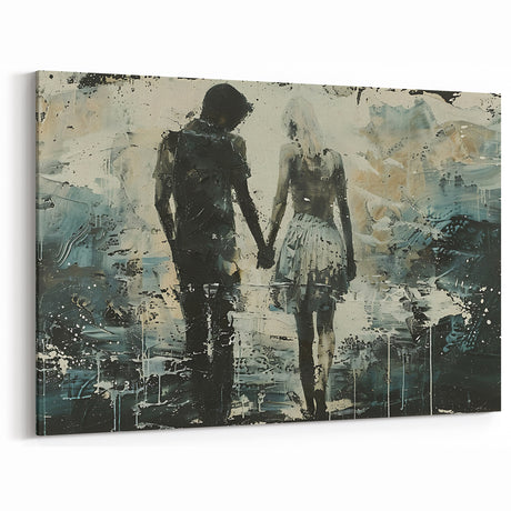 Emotional Figurative Abstract Art - Contemporary Couple Wall Decor