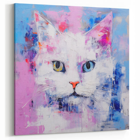 Vibrant Cat Wall Art - Cute Cat Decor, Canvas & Framed Prints Available