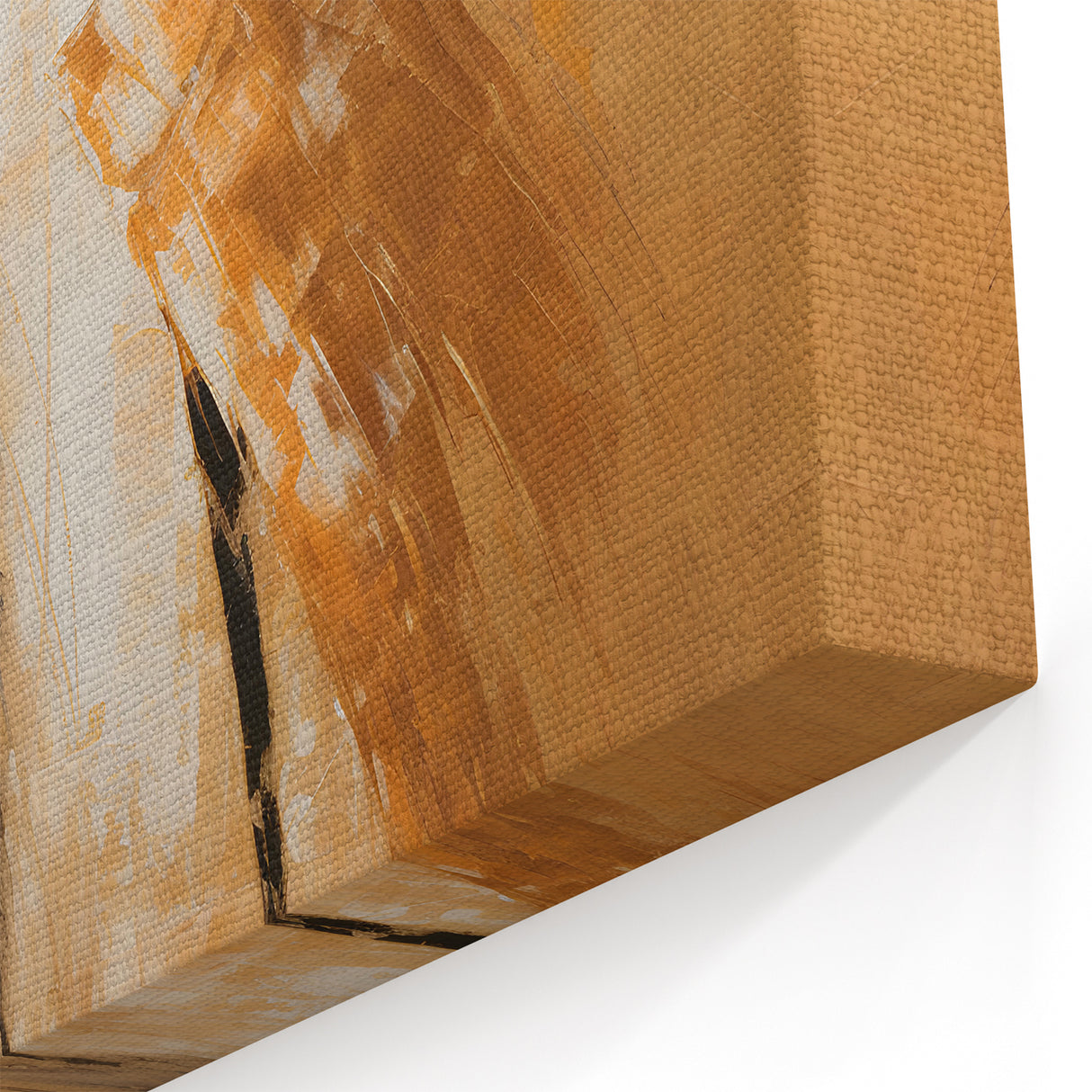 Dynamic Dance Figurative Abstract Art - Modern Black and Orange Decor