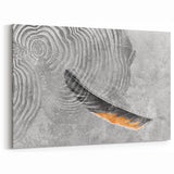 Black and Orange Feather Abstract Art - Strokes and Lines Canvas