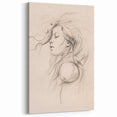 Minimalist Abstract Art of Woman's Profile - Elegant Simple Wall Decor