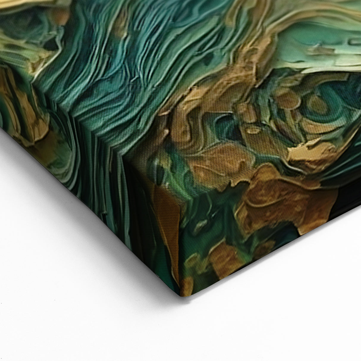 Cosmic Swirl Abstract Art | Golden and Teal Canvas