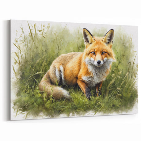 Fox Canvas Print - Rustic Woodland Art Decor