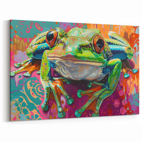 Colorful Frog Wall Art - Vibrant Amphibian Canvas & Framed Prints