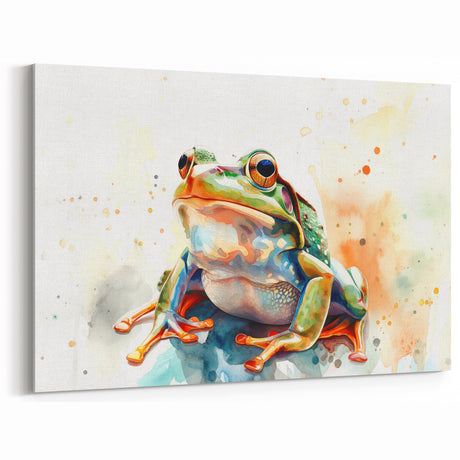 Colorful Frog Wall Art - Vibrant Amphibian Canvas Print for Home Decor