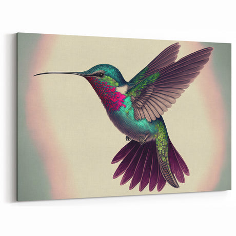 Elegant Hummingbird Canvas Art - Colorful Hummingbird Wall Decor Print