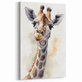 Gentle Giraffe Wall Art - Watercolor Wildlife Canvas Print