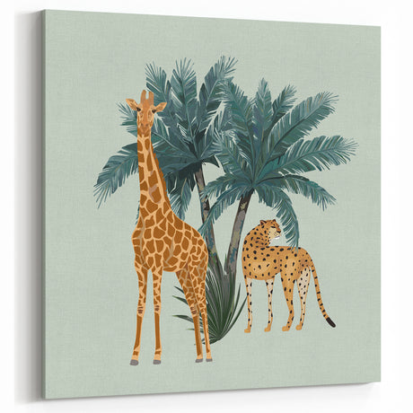 Vibrant Giraffe and Cheetah Wall Art - Safari Canvas, Framed & Acrylic Prints