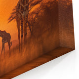 Sunset Safari Giraffe Wall Art - Vibrant Wildlife Canvas Print
