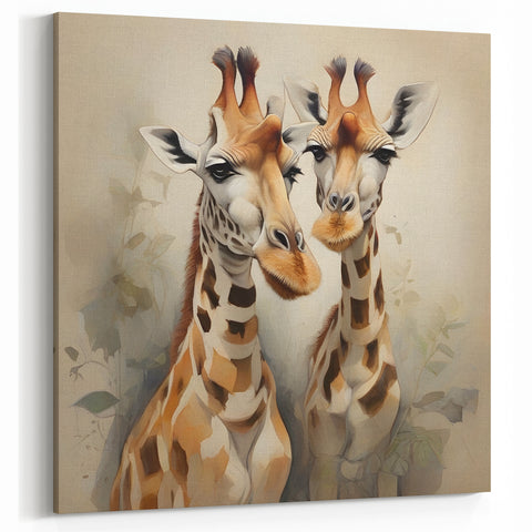 Charming Giraffe Pair Wall Art - Animal Canvas, Framed & Acrylic Prints