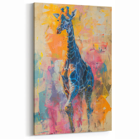 Vibrant Abstract Giraffe Wall Art - Colorful Canvas, Framed & Acrylic Prints