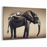 Abstract Elephant Wall Art - Unique Black & White Safari Canvas Print