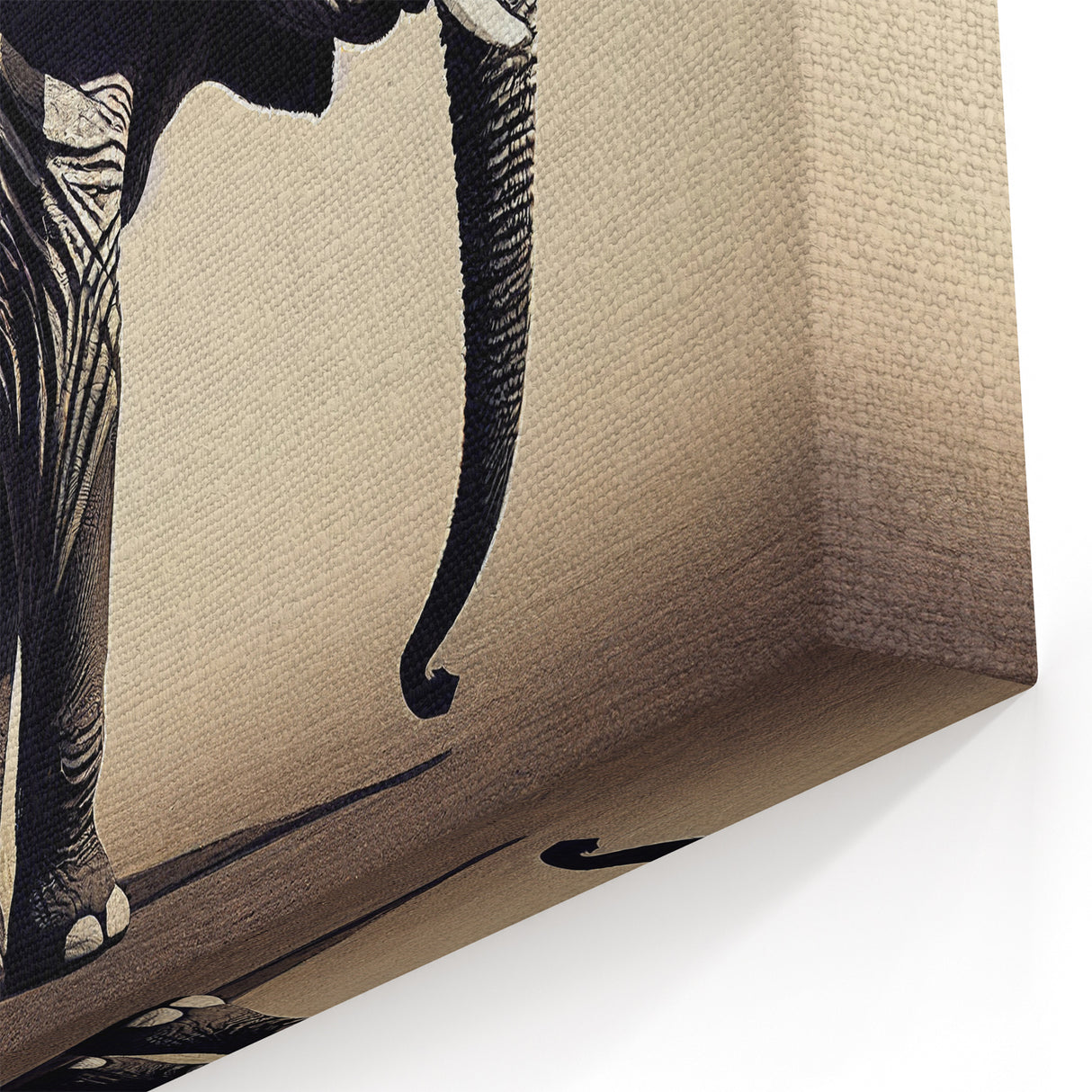 Abstract Elephant Wall Art - Unique Black & White Safari Canvas Print