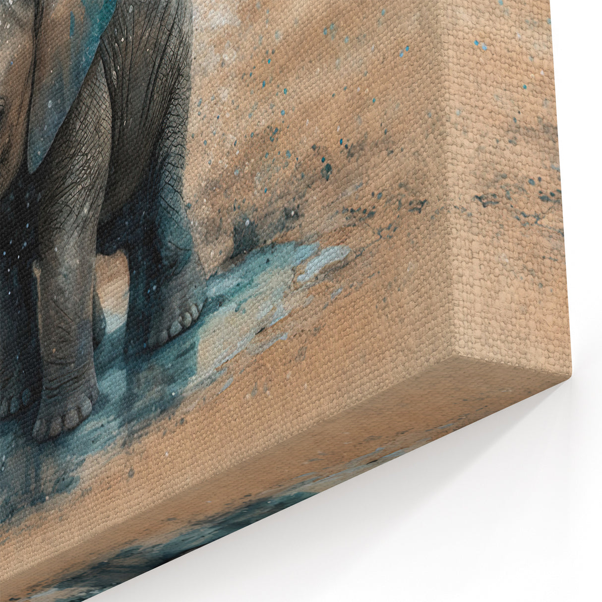 Adorable Baby Elephant Wall Art - Soft Pastel Safari Canvas Print