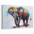Colorful Abstract Elephant Wall Art - Vibrant Safari Canvas Print
