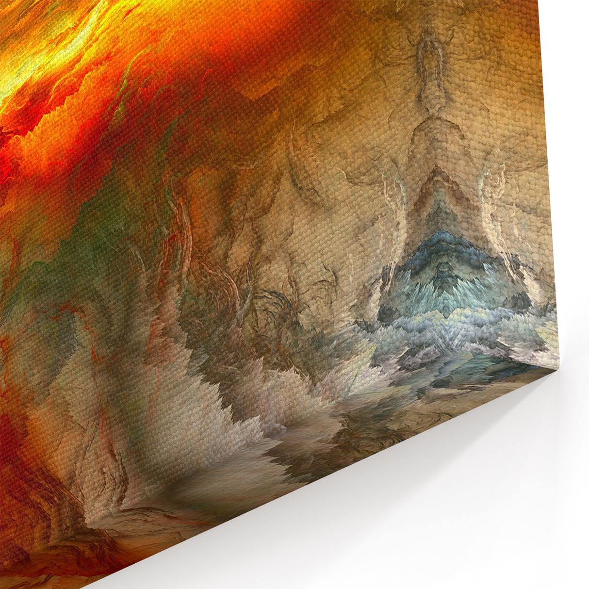 Fiery Cosmos Wall Art | Dynamic Red & Yellow Nebula Canvas Decor