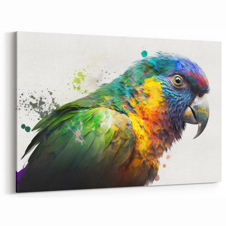 Vibrant Parrot Wall Art - Colorful Parrot Canvas Art for Tropical Decor