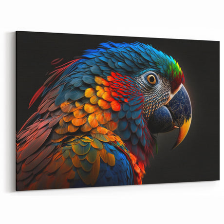 Majestic Parrot Wall Art - Colorful Parrot Canvas for Luxury Decor