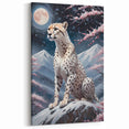 Mystical Cheetah Wall Art - Cheetah Canvas with Moonlit Landscape