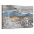 Contemporary Strokes and Lines Art with Blue and Gold Accents – Canvas