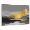 Luxurious Gold Feather Abstract Art – Modern Strokes and Lines Canvas
