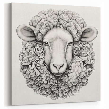 Elegant Sheep Wall Art - Intricate Canvas, Framed & Acrylic Decor