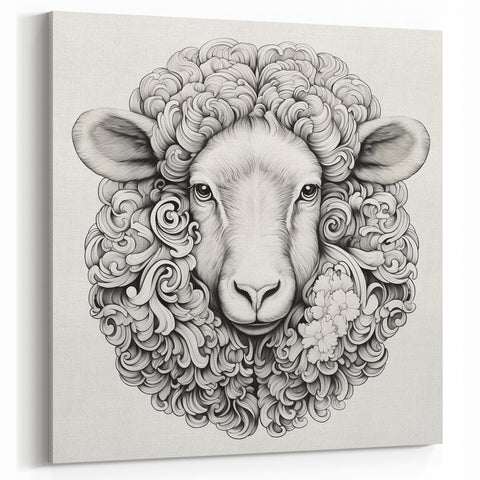 Elegant Sheep Wall Art - Intricate Canvas, Framed & Acrylic Decor