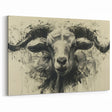 Abstract Goat Art - Expressive Monochrome Wildlife Wall Print