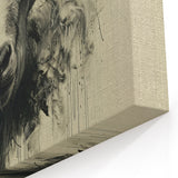 Abstract Goat Art - Expressive Monochrome Wildlife Wall Print