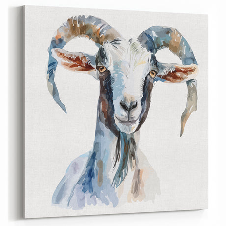 Watercolor Goat Wall Art - Artistic Canvas, Framed & Acrylic Prints