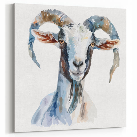 Watercolor Goat Wall Art - Artistic Canvas, Framed & Acrylic Prints