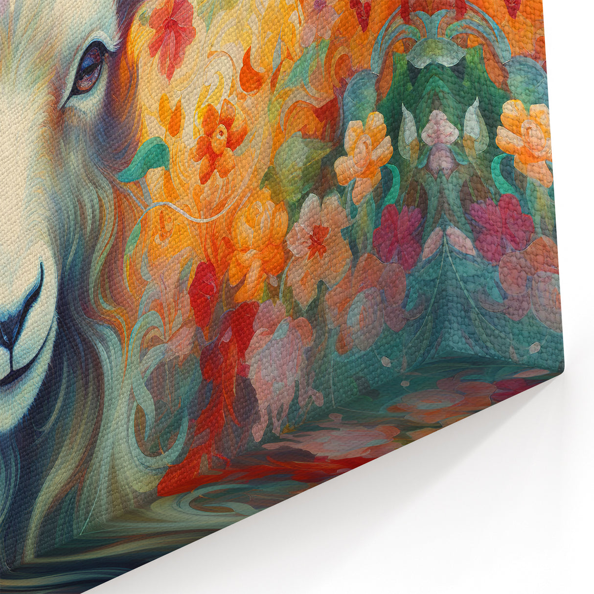 Floral Goat Wall Art - Lush Canvas, Framed & Acrylic Prints