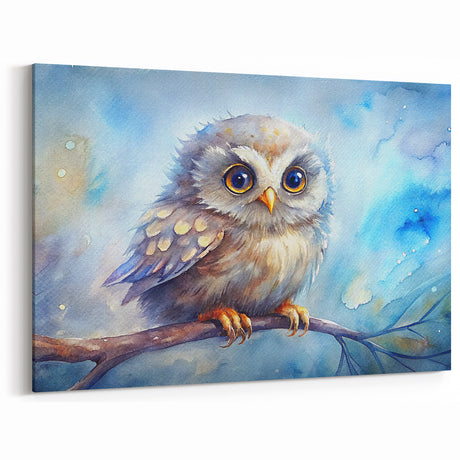Charming Baby Owl Wall Art - Watercolor Owl Decor in Canvas & Prints