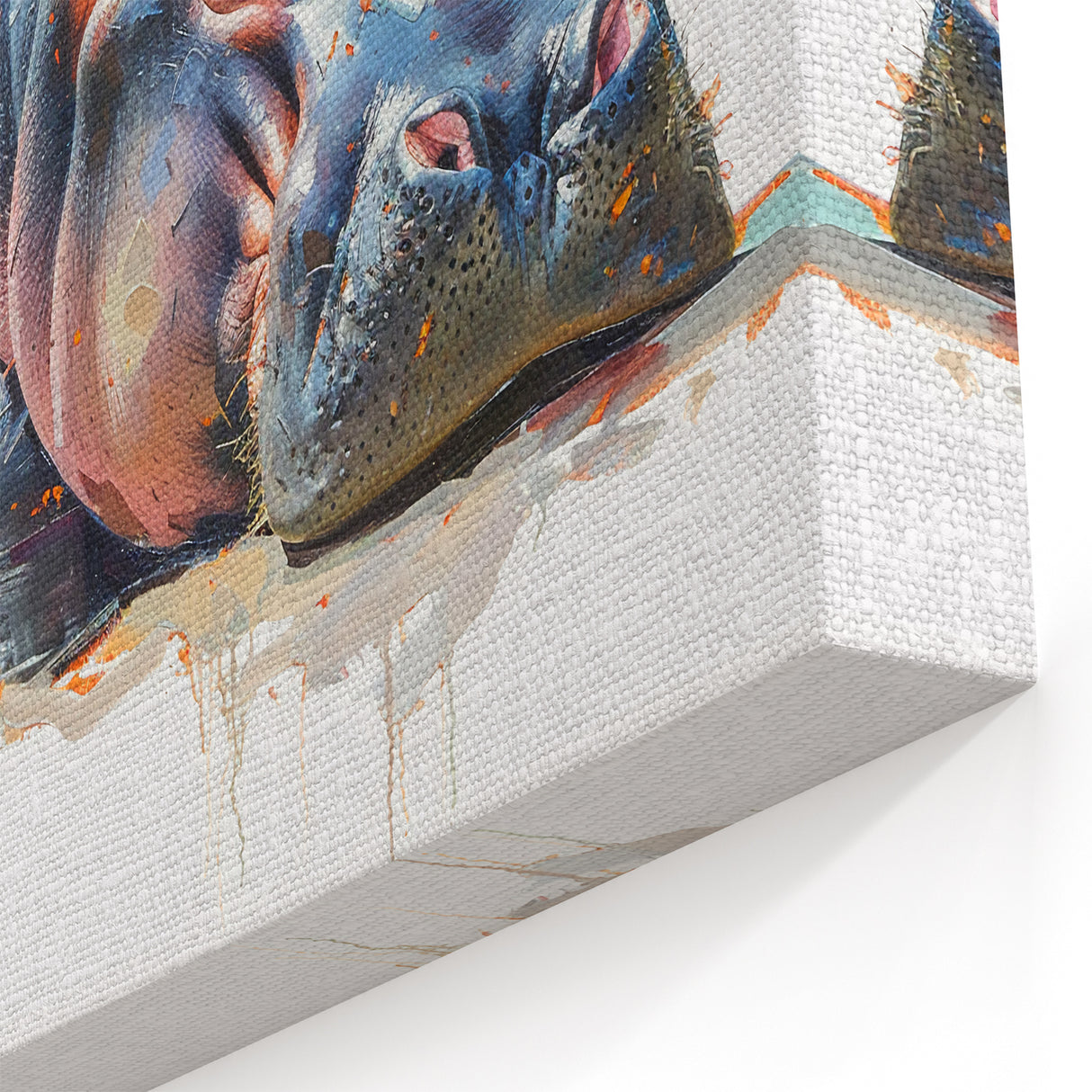 Resting Hippopotamus Wall Art - Safari Hippo Canvas & Framed Print