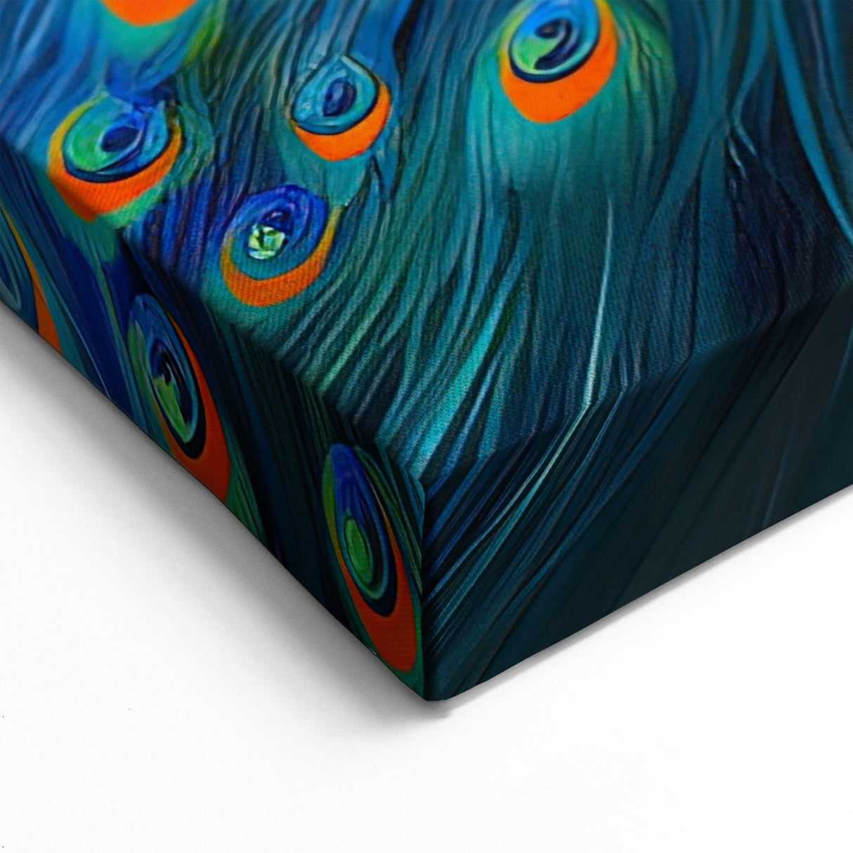 Peacock in Bloom Wall Art - Vibrant Cherry Blossom Canvas Print