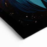 Fiery Peacock Explosion Wall Art - Dynamic Orange and Blue Canvas