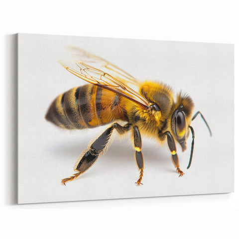 Close-Up Honeybee Wall Art - Minimalist Nature-Inspired Canvas Print