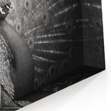 Monochrome Peacock Wall Art - Sophisticated Black and White Decor